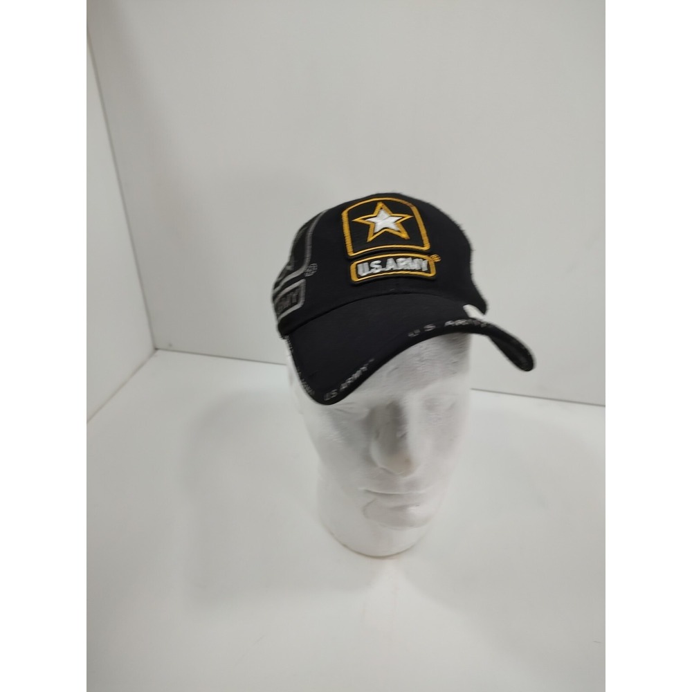 US Army Veteran Black Duel New Emblem Embroidered Licensed Military Ball Cap/Hat